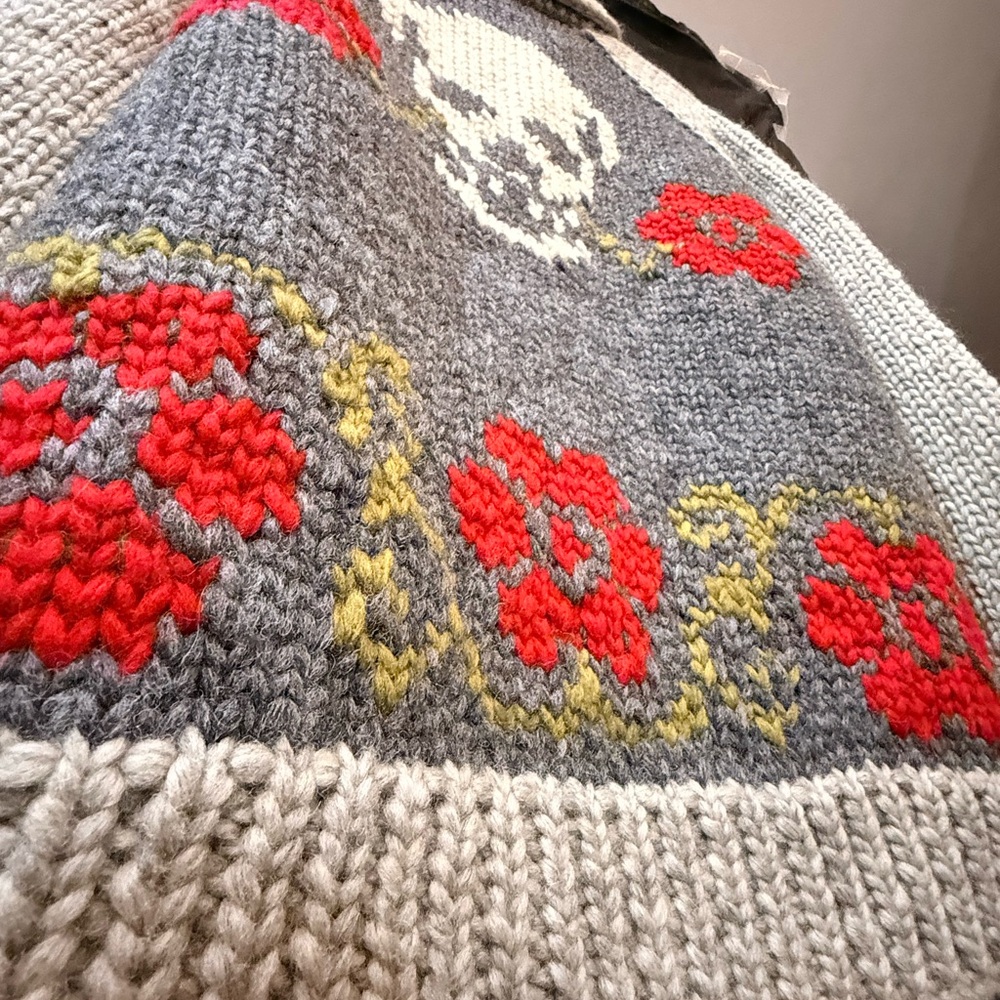 Howler Brothers - Skull + Begonias, Grateful Dead inspired Cardigan - Large/XL - Picture 8 of 14